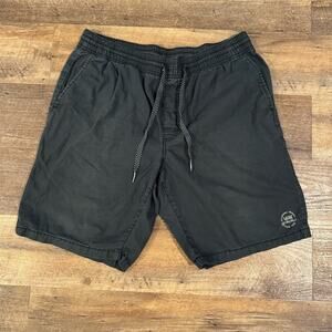Vans Off The Wall Cotton Shorts L Black Drawstring 9" Inseam Skater Pockets READ